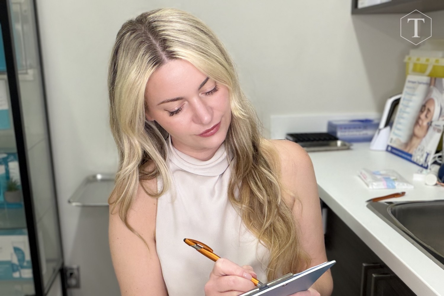 Tiffany Walker documenting a neuromodulator treatment record