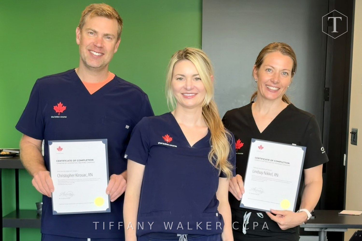 Tiffany Walker with graduating clinicians at The Botox Course